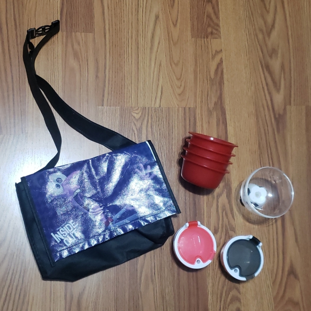 8 pc kids lunch bag dinner bowls snackeez cow bowl